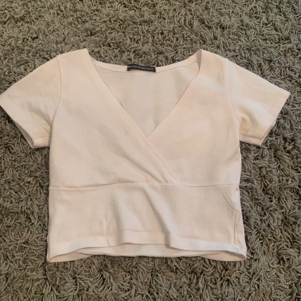 White v neck shirt from Brandy Melville